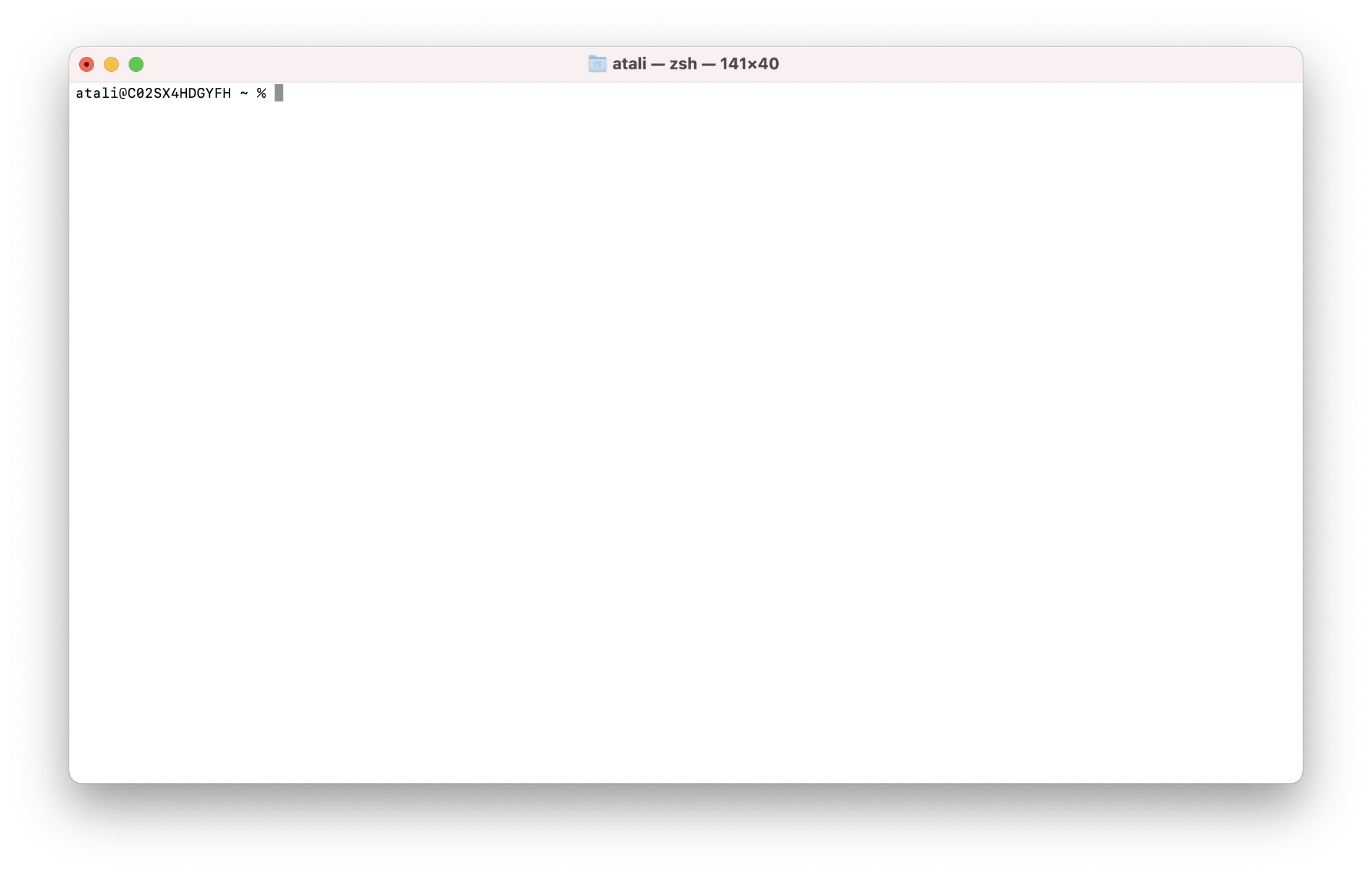 Initial MacOS terminal.